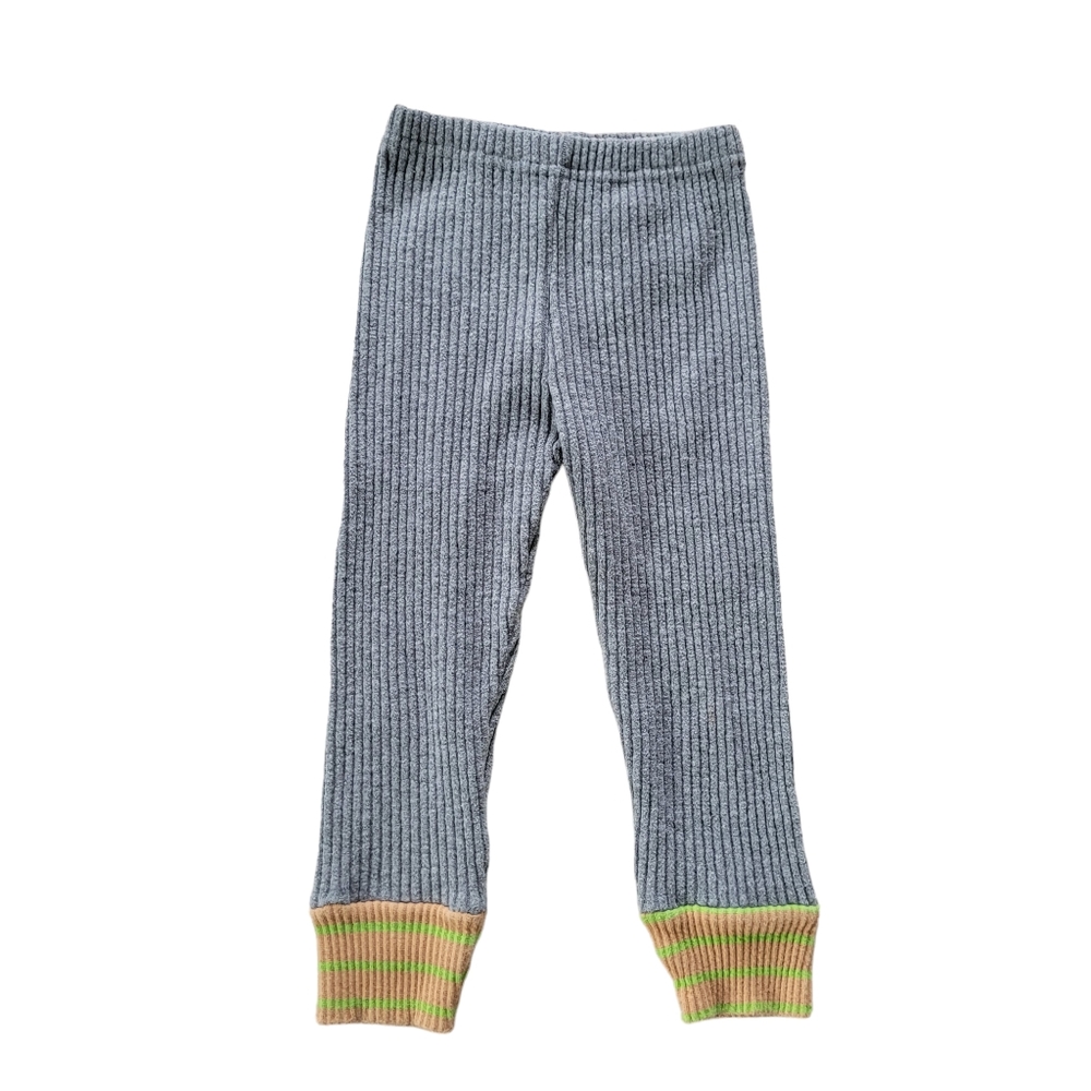 LiComas Unisex Grey Ribbed Leggings
